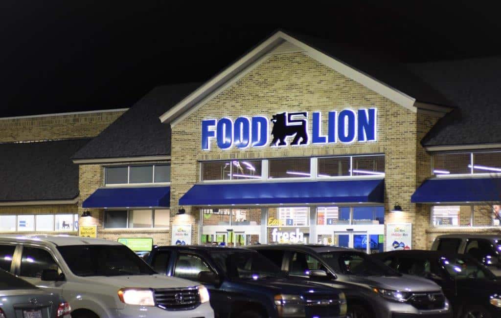 Food Lion Sign at Night